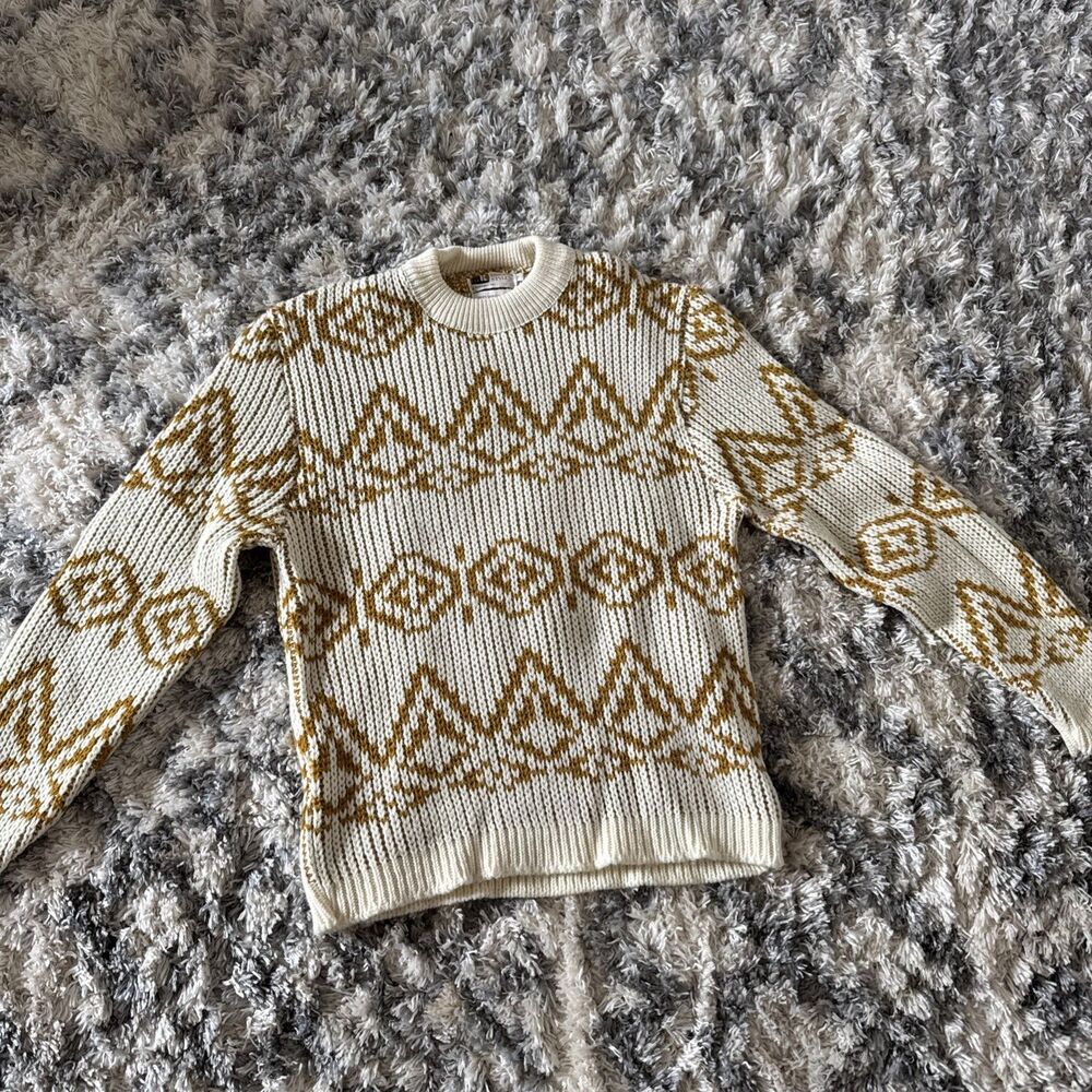 Vintage Milwaukee Knit Co. 100% Virgin  Wool  Knit Sweater 1970s Early 80s